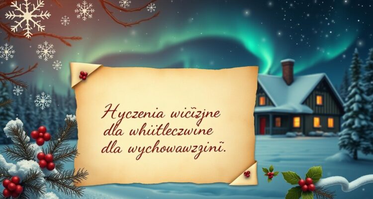 Życzenia świąteczne dla wychowawczyni
